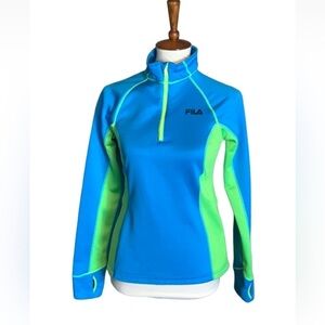 Fila Sport running jacket blue and neon green Size XS